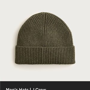 J.Crew Cashmere Beanie in Olive